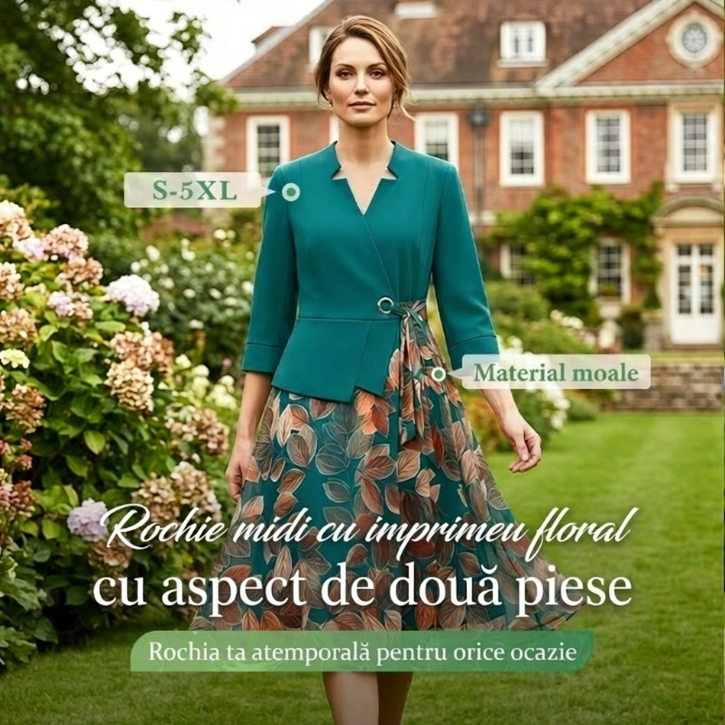 Rochie Patchwork casual eleganta Stil Zilnic