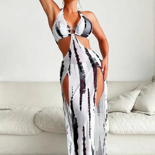 Costum de baie cu dungi chic