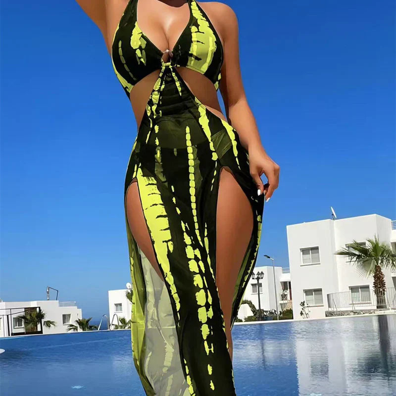 Costum de baie cu dungi chic